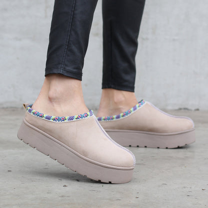 Pantuflas Tipo UGG Afelpadas Mujer | Mocca | Negro | Beige | Tamara