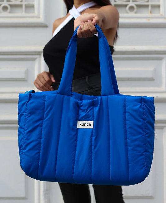 BOLSO PUFFER PREMIUM PARIS AZUL ELECTRICO