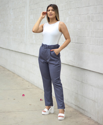 PANTALÓN TIPO SASTRE SOFIA GRIS - Kunca