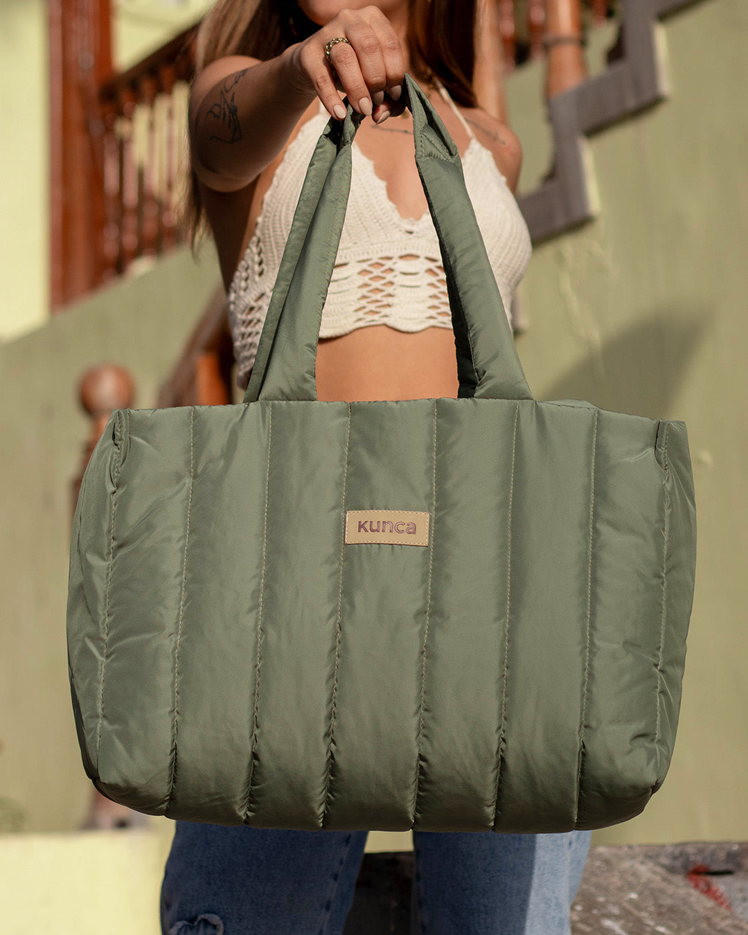 BOLSO PUFFER PREMIUM PARIS VERDE OLIVO