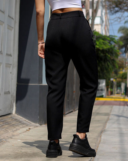 PANTALÓN TIPO SASTRE NEGRO VIENA - Kunca