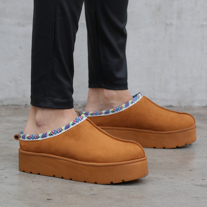 Pantuflas Tipo UGG Afelpadas Mujer | Mocca | Negro | Beige | Tamara