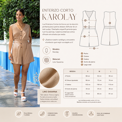 ENTERIZO CORTO KAROLAY CAMEL