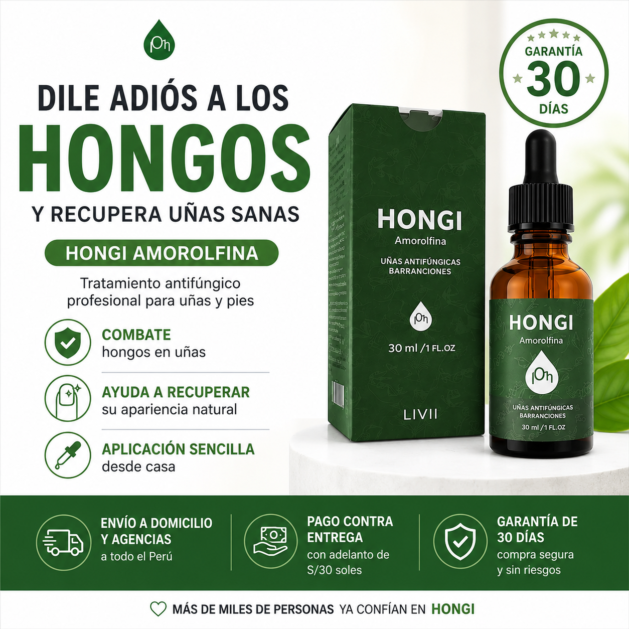 Gotas para Hongos de Uñas y Pies - Hongi Amorolfina 30 ml