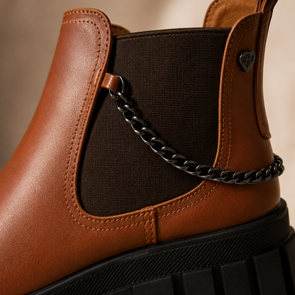 Botines Plataforma Chunky Camel | Chelsea