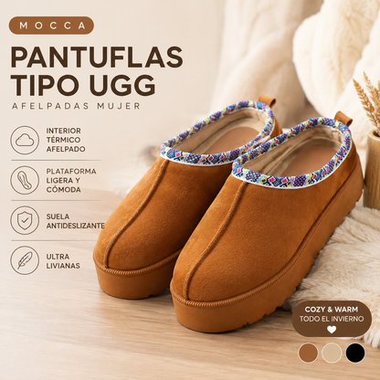 Pantuflas Tipo UGG Afelpadas Mujer | Mocca | Negro | Beige | Tamara