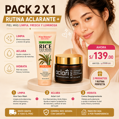 Pack Aclarante Rice Face Wash + Aclari Livii